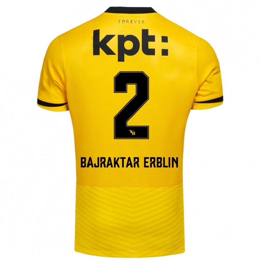 Danxen Hombre Camiseta Erblin Bajraktar #2 Amarillo Negro 1ª Equipación 2025/26 La Camisa México