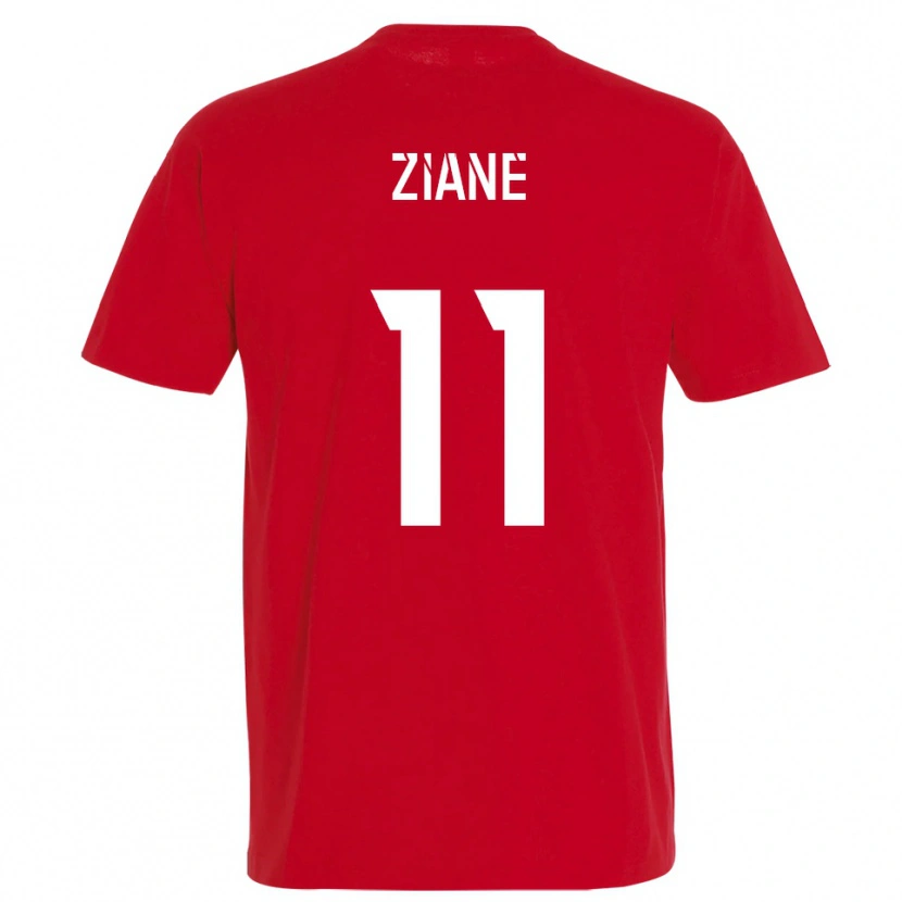Danxen Hombre Camiseta Mohamed Ziane #11 Rojo Amarillo 1ª Equipación 2025/26 La Camisa México