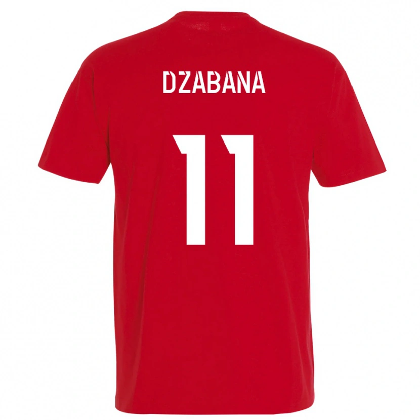 Danxen Hombre Camiseta Alan Dzabana #11 Rojo Amarillo 1ª Equipación 2025/26 La Camisa México