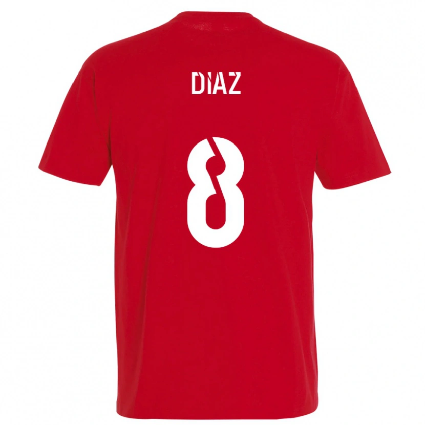 Danxen Hombre Camiseta Ryan Diaz #8 Rojo Amarillo 1ª Equipación 2025/26 La Camisa México