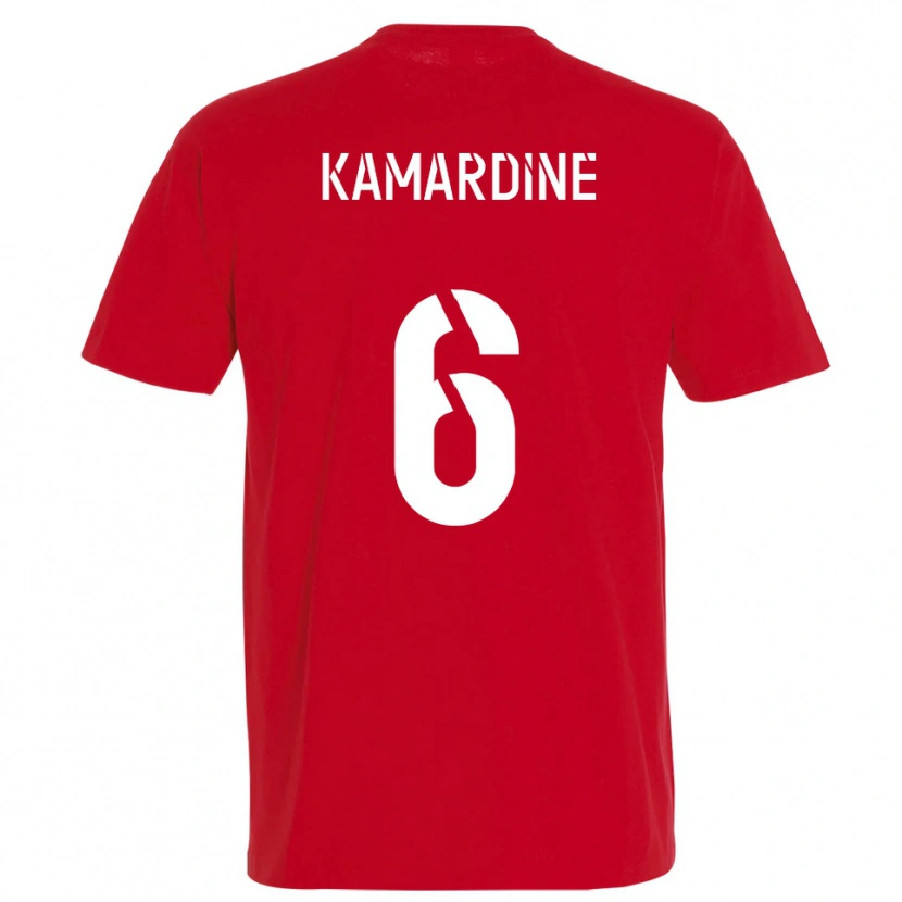 Danxen Hombre Camiseta Mohamed Kamardine #6 Rojo Amarillo 1ª Equipación 2025/26 La Camisa México