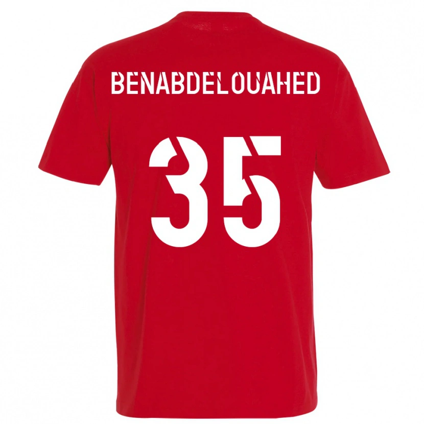 Danxen Hombre Camiseta Kaïs Benabdelouahed #35 Rojo Amarillo 1ª Equipación 2025/26 La Camisa México