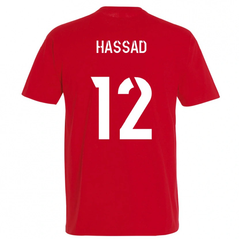 Danxen Hombre Camiseta Rayan Hassad #12 Rojo Amarillo 1ª Equipación 2025/26 La Camisa México