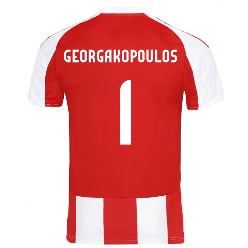 Danxen Hombre Camiseta Iason Georgakopoulos #1 Rojo Blanco 1ª Equipación 2025/26 La Camisa México