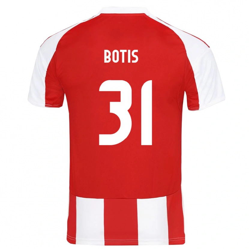 Danxen Hombre Camiseta Nikolaos Botis #31 Rojo Blanco 1ª Equipación 2025/26 La Camisa México