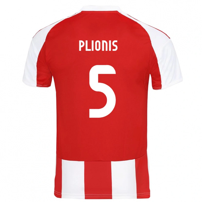 Danxen Hombre Camiseta Paraskevas Plionis #5 Rojo Blanco 1ª Equipación 2025/26 La Camisa México