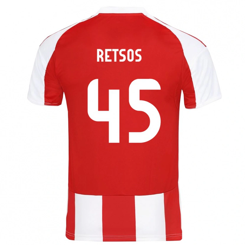 Danxen Hombre Camiseta Panagiotis Retsos #45 Rojo Blanco 1ª Equipación 2025/26 La Camisa México