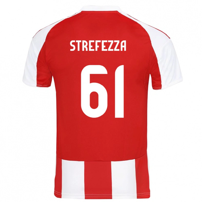 Danxen Hombre Camiseta Gabriel Strefezza #61 Rojo Blanco 1ª Equipación 2025/26 La Camisa México