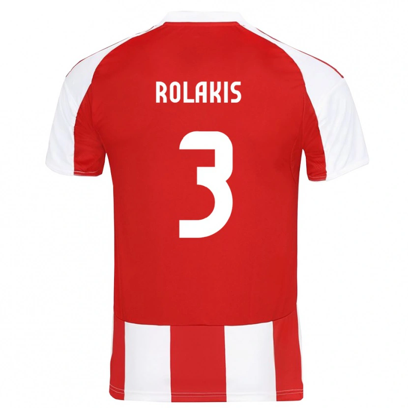 Danxen Hombre Camiseta Giannis Rolakis #3 Rojo Blanco 1ª Equipación 2025/26 La Camisa México