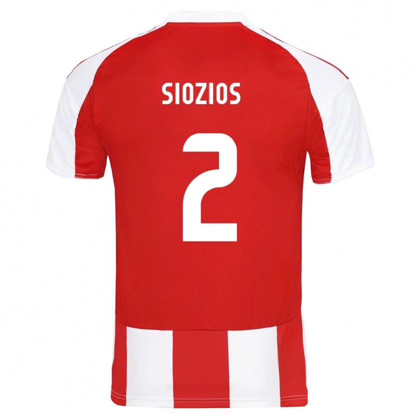 Danxen Hombre Camiseta Georgios Siozios #2 Rojo Blanco 1ª Equipación 2025/26 La Camisa México
