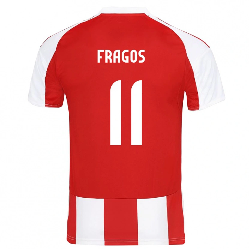 Danxen Hombre Camiseta Georgios Fragos #11 Rojo Blanco 1ª Equipación 2025/26 La Camisa México