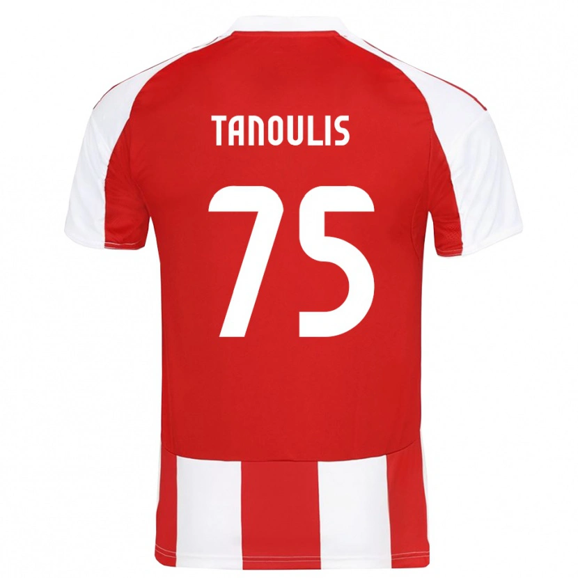 Danxen Hombre Camiseta Konstantinos Tanoulis #75 Rojo Blanco 1ª Equipación 2025/26 La Camisa México