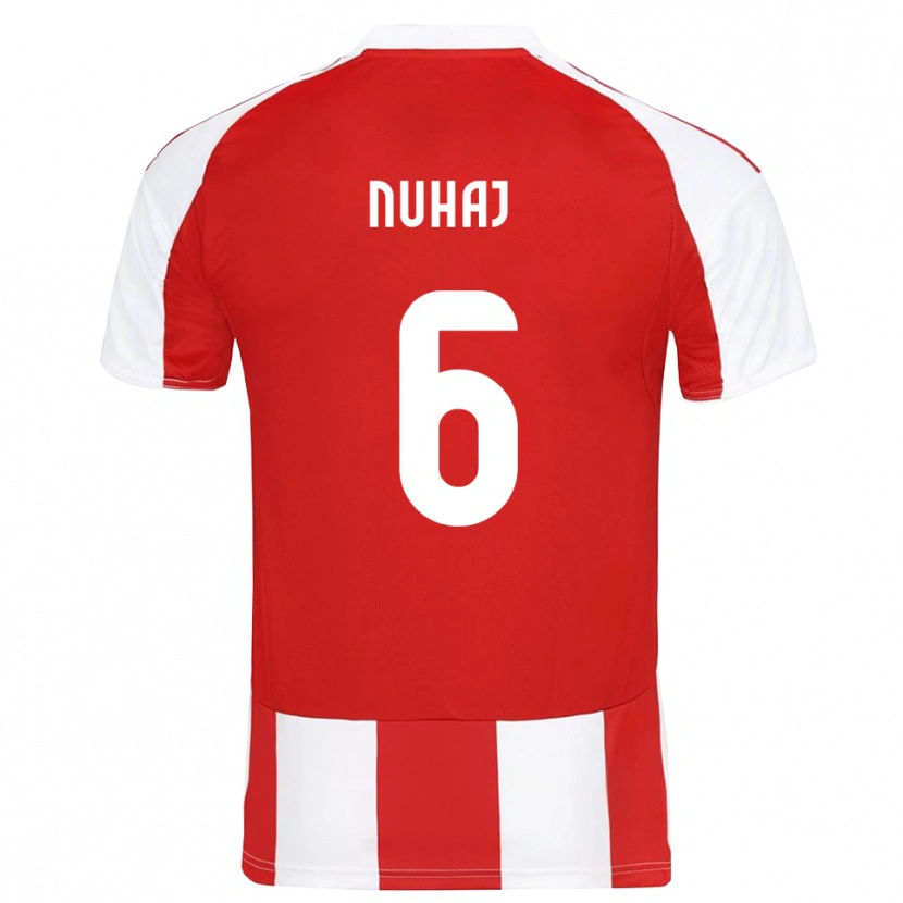 Danxen Hombre Camiseta Fabjano Nuhaj #6 Rojo Blanco 1ª Equipación 2025/26 La Camisa México