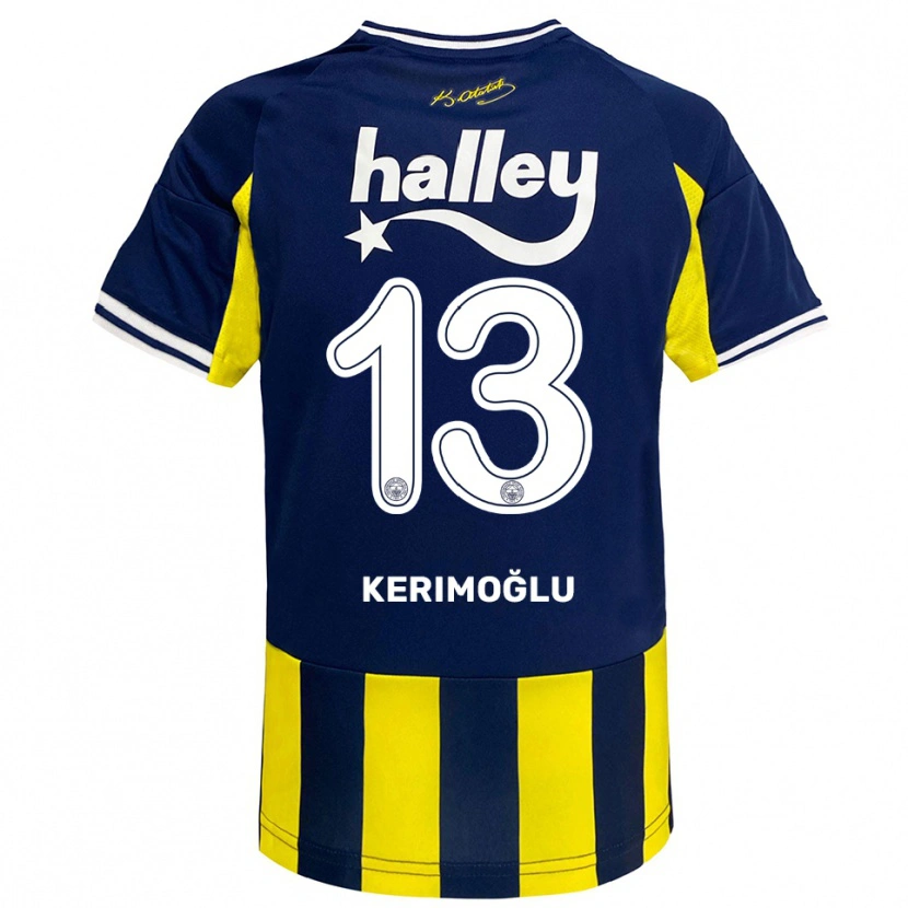 Danxen Hombre Camiseta Zeynep Kerimoğlu #13 Amarillo Marino Blanco 1ª Equipación 2025/26 La Camisa México