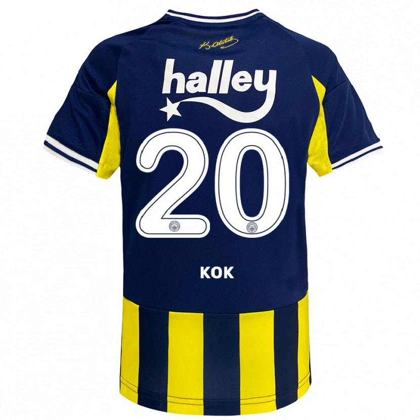 Danxen Hombre Camiseta Serhan Kök #20 Amarillo Marino Blanco 1ª Equipación 2025/26 La Camisa México