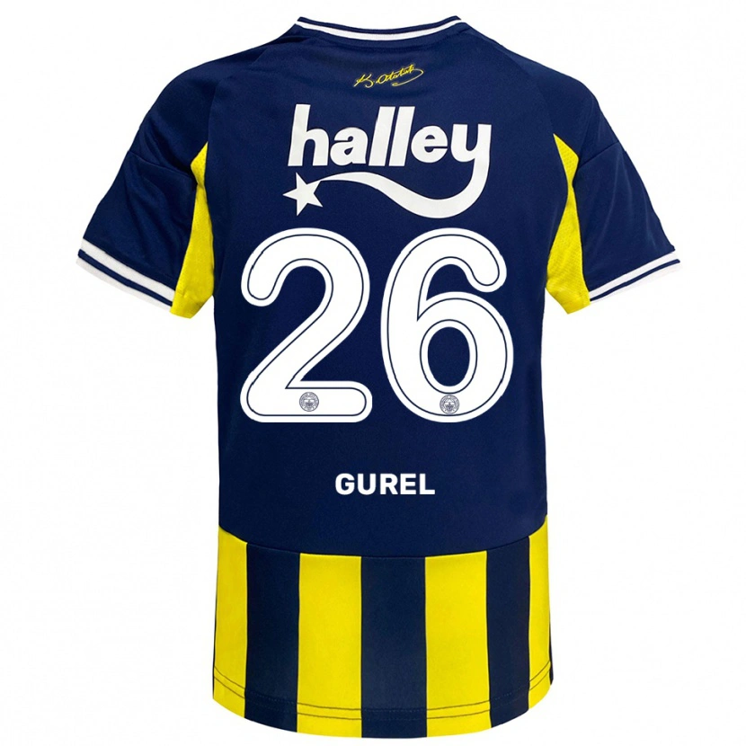 Danxen Hombre Camiseta Cansu Gürel #26 Amarillo Marino Blanco 1ª Equipación 2025/26 La Camisa México