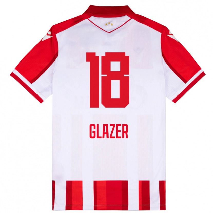 Danxen Hombre Camiseta Omri Glazer #18 Rojo Blanco 1ª Equipación 2025/26 La Camisa México