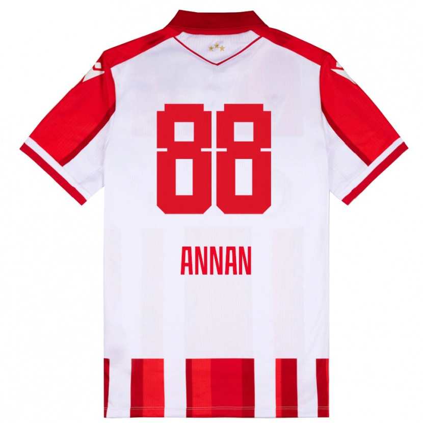 Danxen Hombre Camiseta Ebenezer Annan #88 Rojo Blanco 1ª Equipación 2025/26 La Camisa México