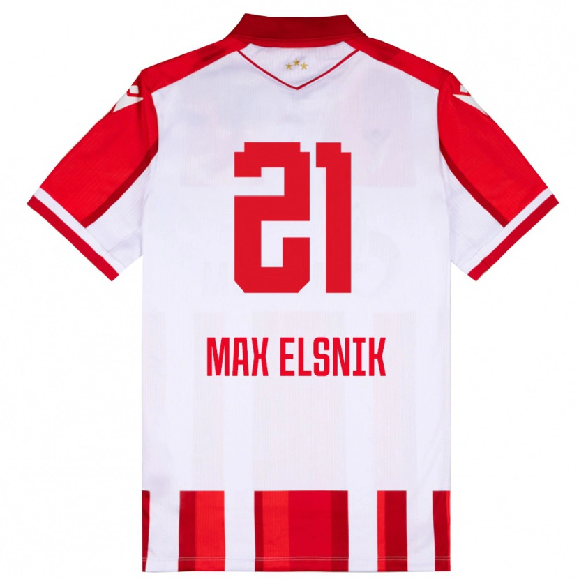 Danxen Hombre Camiseta Timi Max Elsnik #21 Rojo Blanco 1ª Equipación 2025/26 La Camisa México