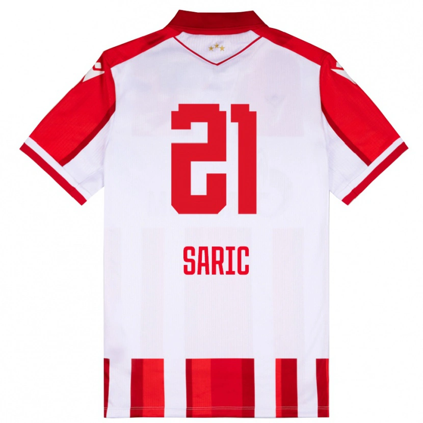 Danxen Hombre Camiseta Dimitrije Saric #21 Rojo Blanco 1ª Equipación 2025/26 La Camisa México