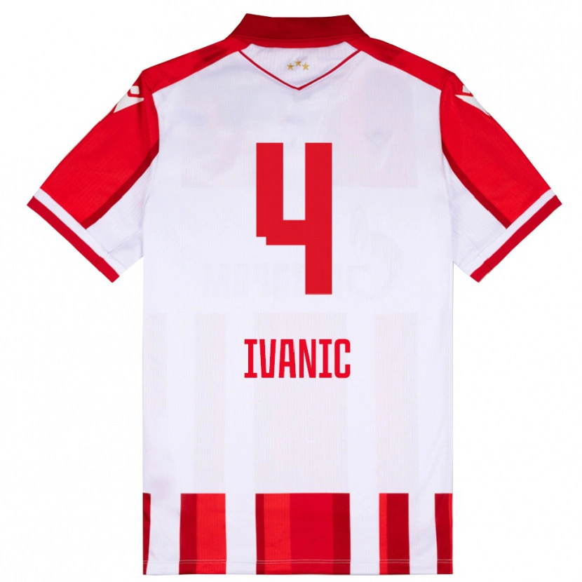 Danxen Hombre Camiseta Mirko Ivanic #4 Rojo Blanco 1ª Equipación 2025/26 La Camisa México