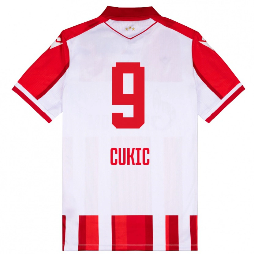 Danxen Hombre Camiseta Vesko Cukic #9 Rojo Blanco 1ª Equipación 2025/26 La Camisa México