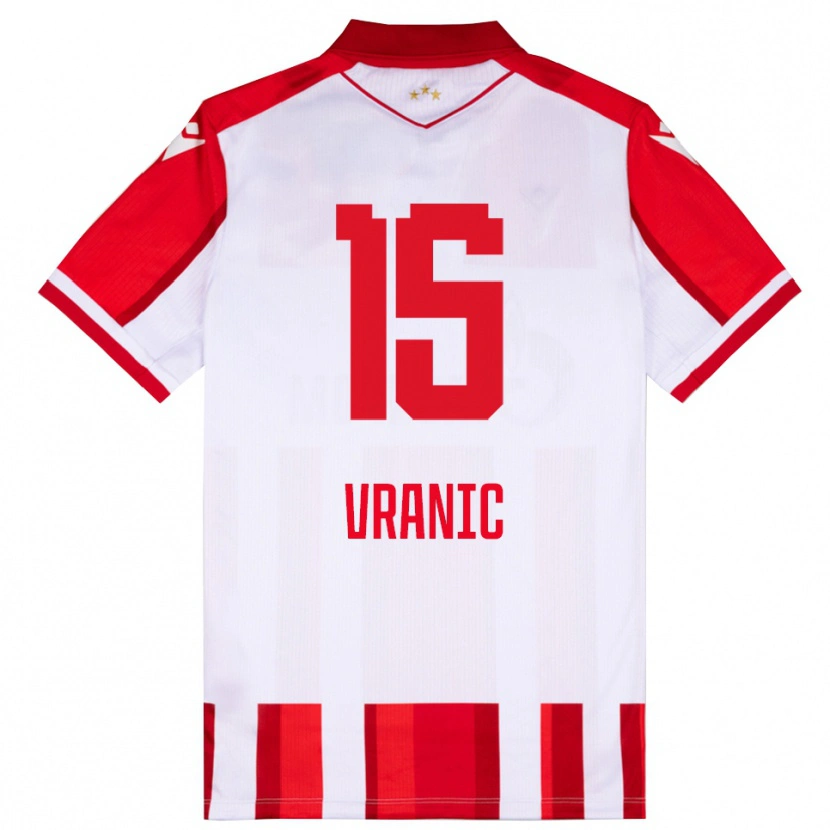 Danxen Hombre Camiseta Djordje Vranic #15 Rojo Blanco 1ª Equipación 2025/26 La Camisa México