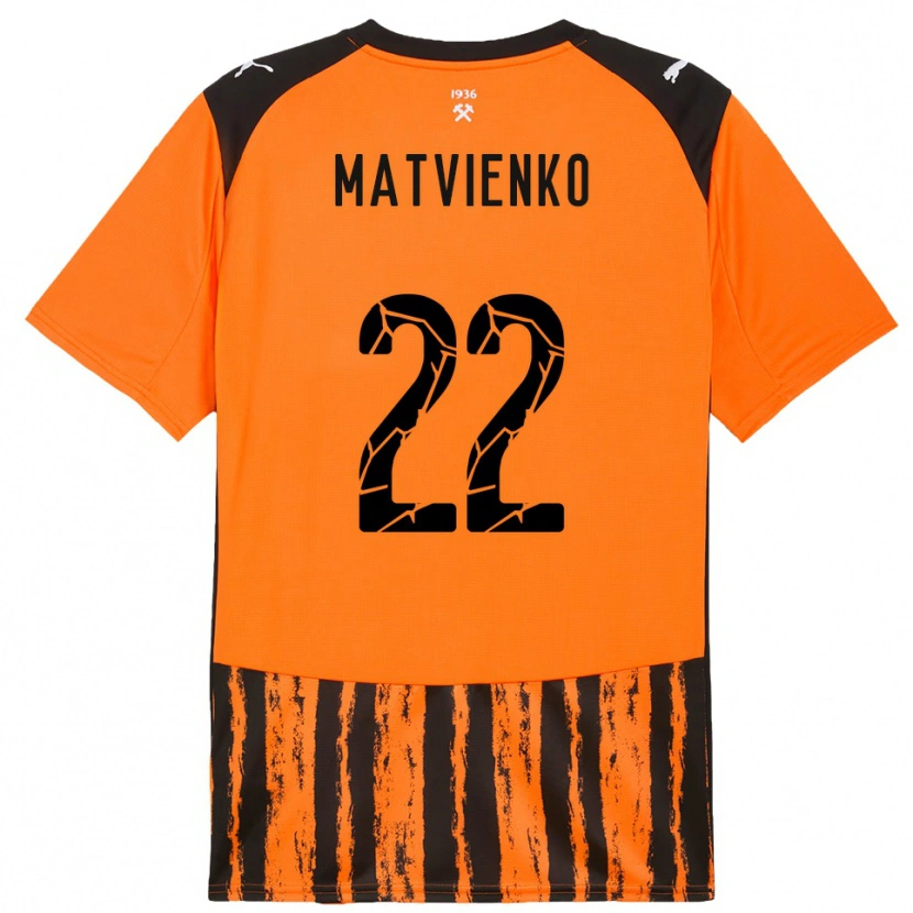 Danxen Hombre Camiseta Mykola Matvienko #22 Naranja Negro 1ª Equipación 2025/26 La Camisa México