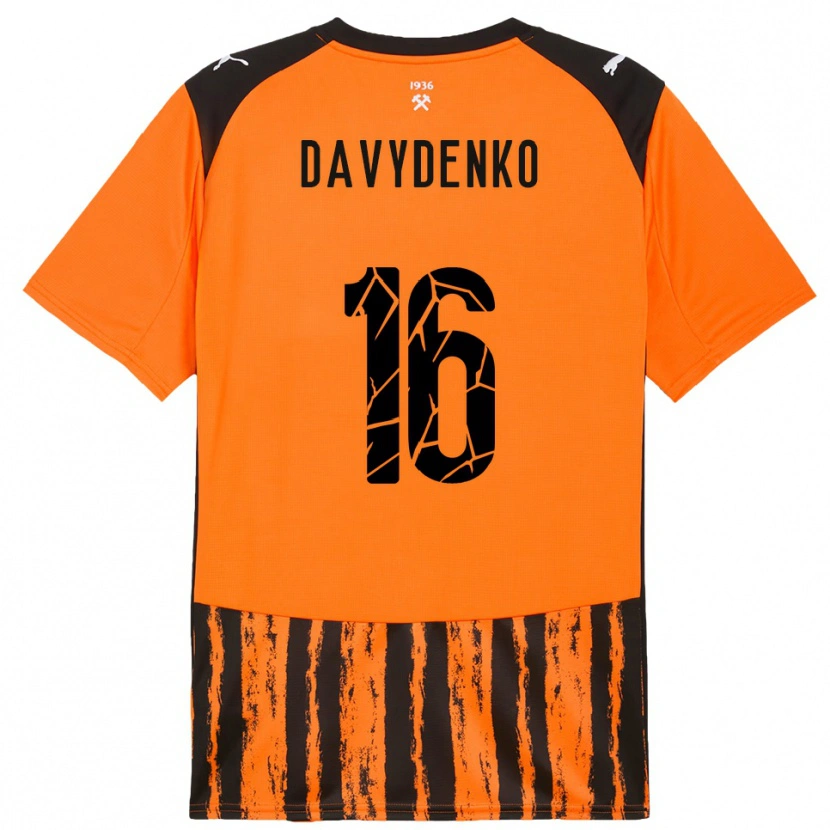 Danxen Hombre Camiseta Danylo Davydenko #16 Naranja Negro 1ª Equipación 2025/26 La Camisa México