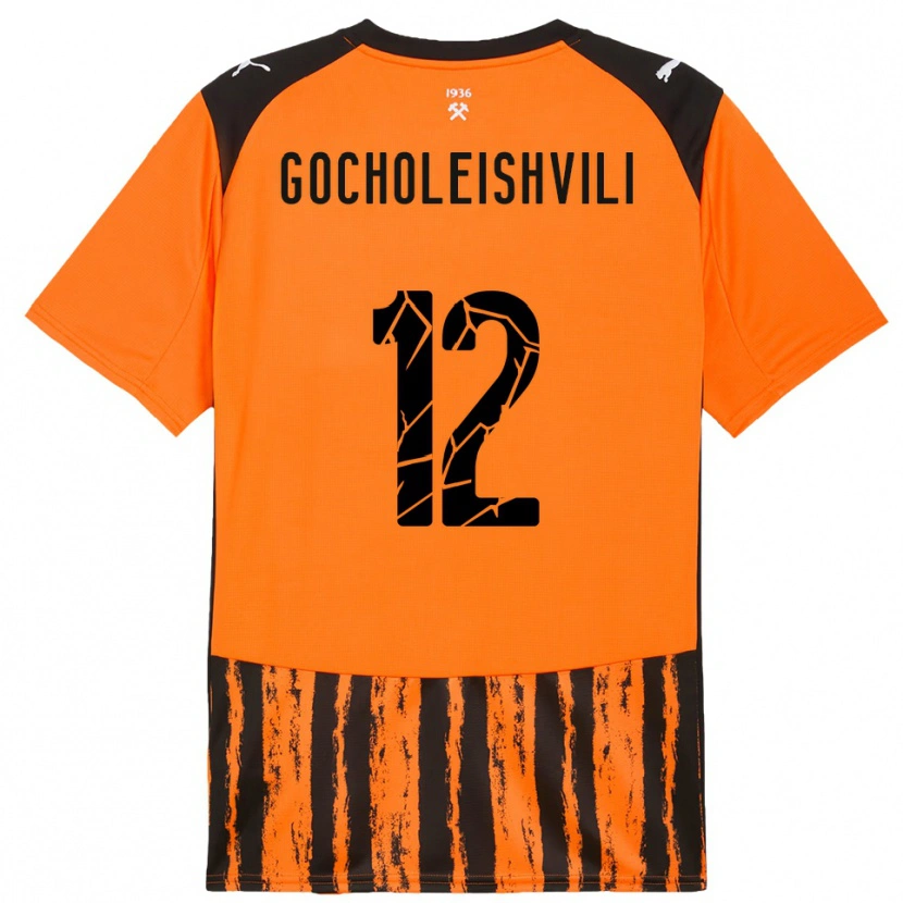 Danxen Hombre Camiseta Giorgi Gocholeishvili #12 Naranja Negro 1ª Equipación 2025/26 La Camisa México