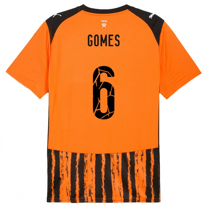 Danxen Hombre Camiseta Marlon Gomes #6 Naranja Negro 1ª Equipación 2025/26 La Camisa México