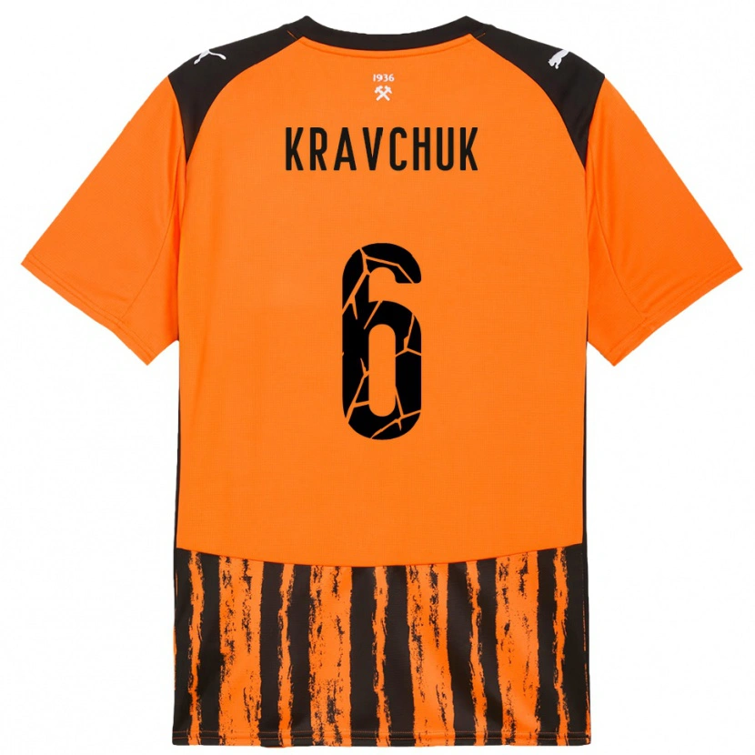 Danxen Hombre Camiseta Diana Kravchuk #6 Naranja Negro 1ª Equipación 2025/26 La Camisa México