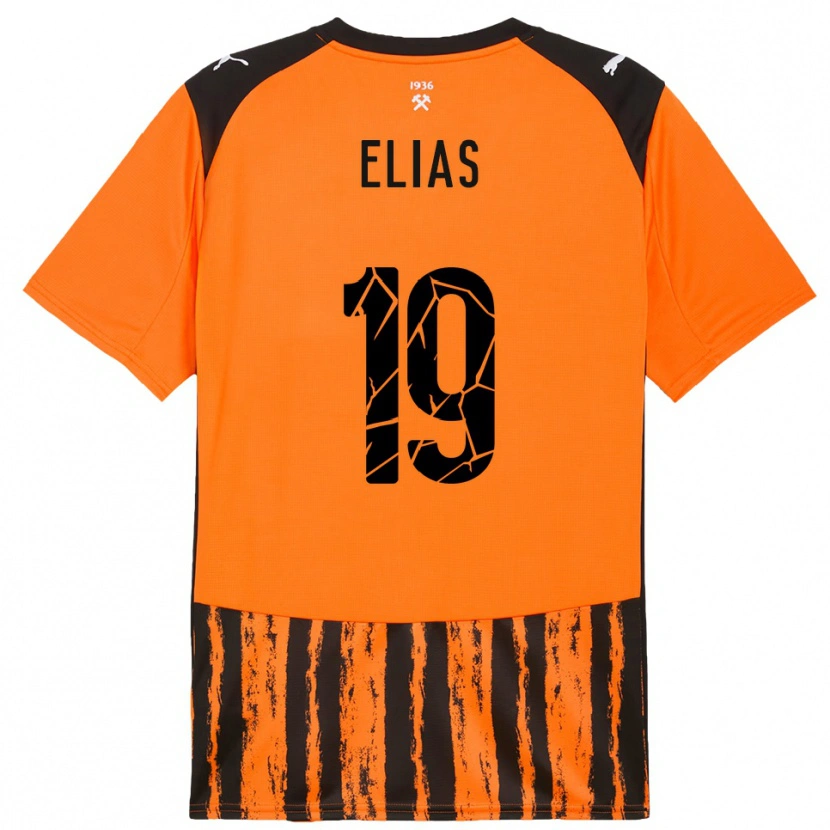 Danxen Hombre Camiseta Kauã Elias #19 Naranja Negro 1ª Equipación 2025/26 La Camisa México