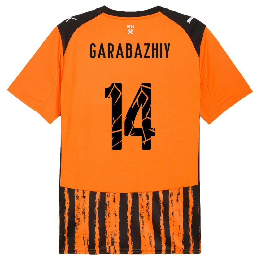 Danxen Hombre Camiseta Anton Garabazhiy #14 Naranja Negro 1ª Equipación 2025/26 La Camisa México