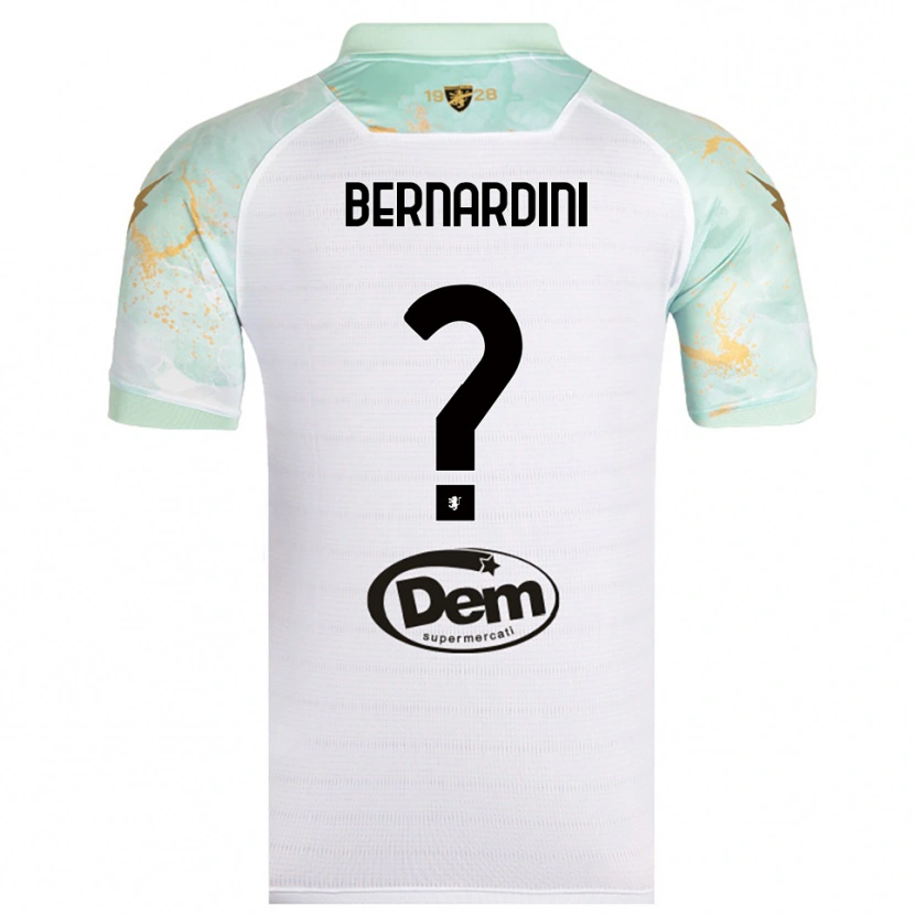 Danxen Hombre Camiseta Daniele Bernardini #0 Blanco Negro 2ª Equipación 2025/26 La Camisa México