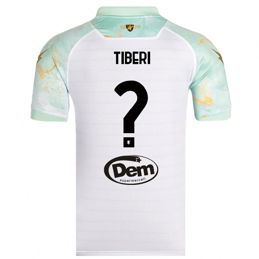 Danxen Hombre Camiseta Gianluca Tiberi #0 Blanco Negro 2ª Equipación 2025/26 La Camisa México