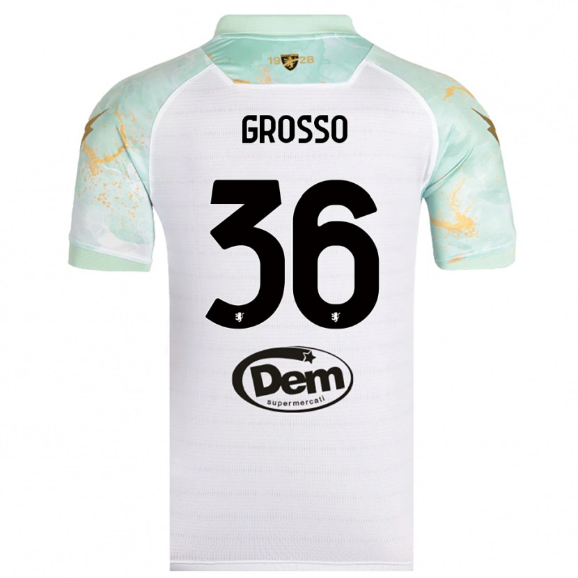 Danxen Hombre Camiseta Filippo Grosso #36 Blanco Negro 2ª Equipación 2025/26 La Camisa México