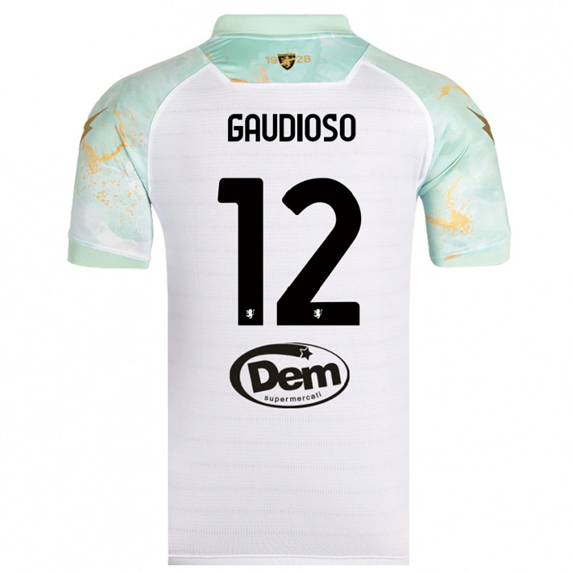 Danxen Hombre Camiseta Gianmaria Gaudioso #12 Blanco Negro 2ª Equipación 2025/26 La Camisa México