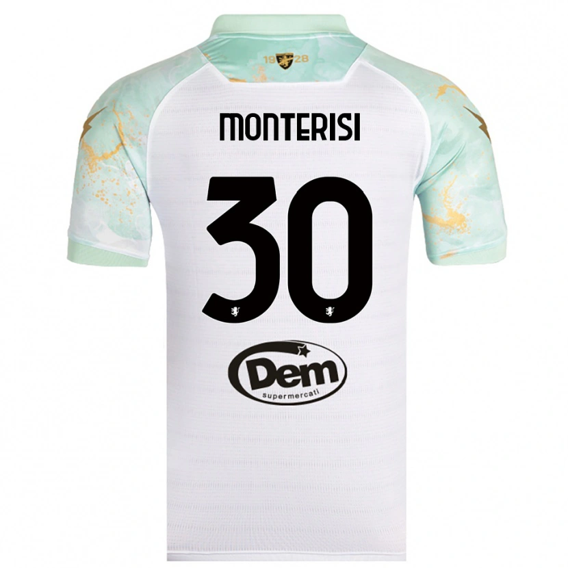 Danxen Hombre Camiseta Ilario Monterisi #30 Blanco Negro 2ª Equipación 2025/26 La Camisa México