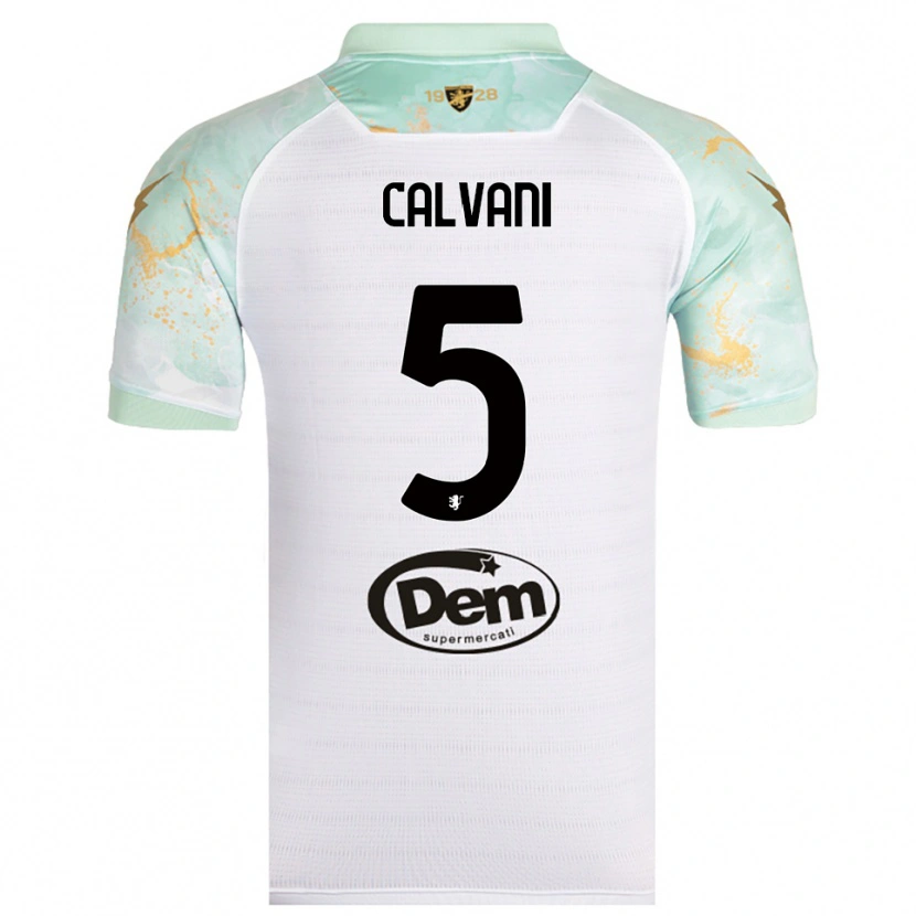Danxen Hombre Camiseta Gabriele Calvani #5 Blanco Negro 2ª Equipación 2025/26 La Camisa México