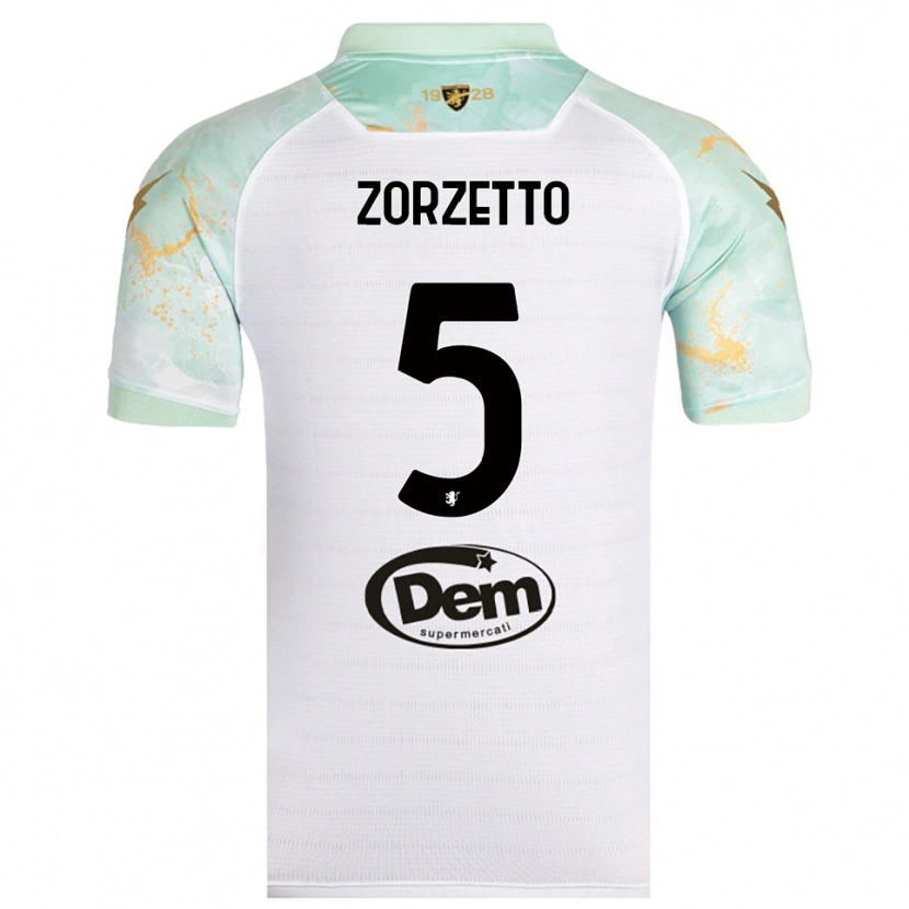 Danxen Hombre Camiseta Bruno Zorzetto #5 Blanco Negro 2ª Equipación 2025/26 La Camisa México