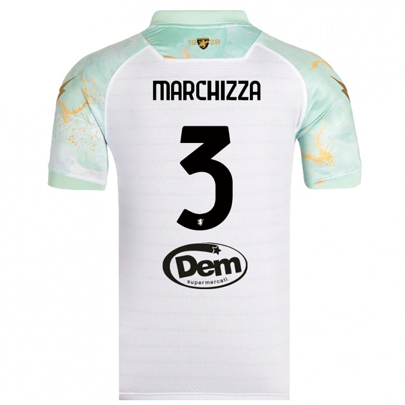 Danxen Hombre Camiseta Riccardo Marchizza #3 Blanco Negro 2ª Equipación 2025/26 La Camisa México
