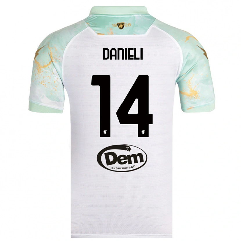 Danxen Hombre Camiseta Lorenzo Danieli #14 Blanco Negro 2ª Equipación 2025/26 La Camisa México