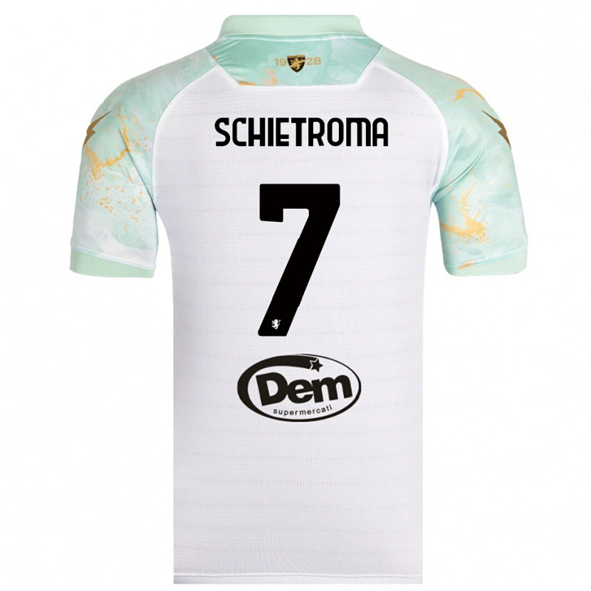 Danxen Hombre Camiseta Lorenzo Schietroma #7 Blanco Negro 2ª Equipación 2025/26 La Camisa México