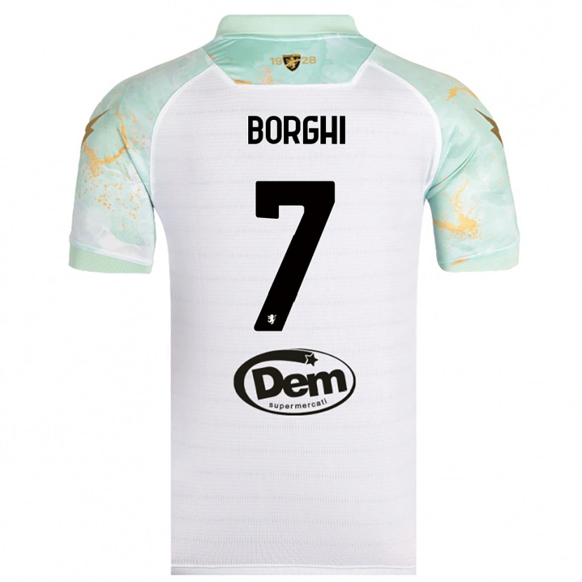 Danxen Hombre Camiseta Giordano Borghi #7 Blanco Negro 2ª Equipación 2025/26 La Camisa México