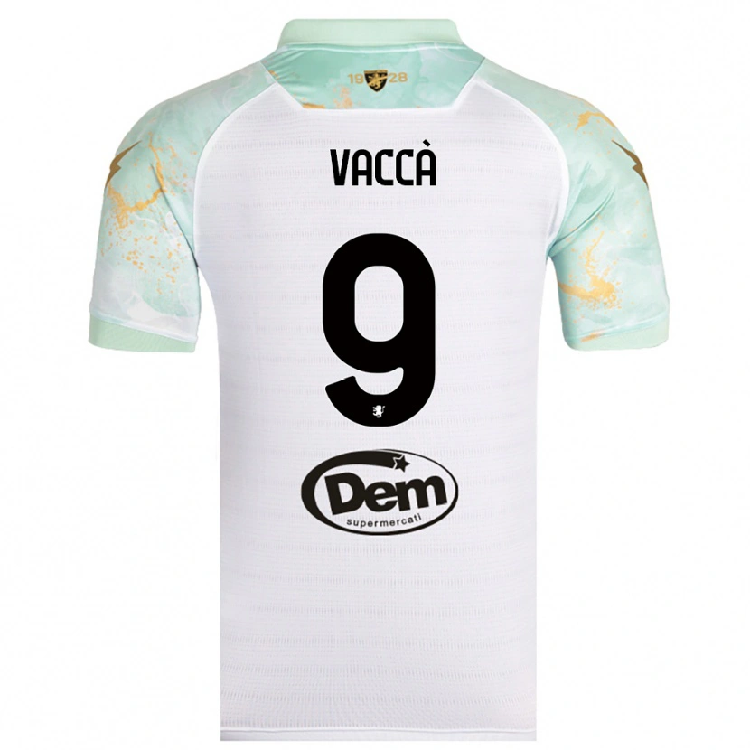 Danxen Hombre Camiseta Antonio Vaccà #9 Blanco Negro 2ª Equipación 2025/26 La Camisa México