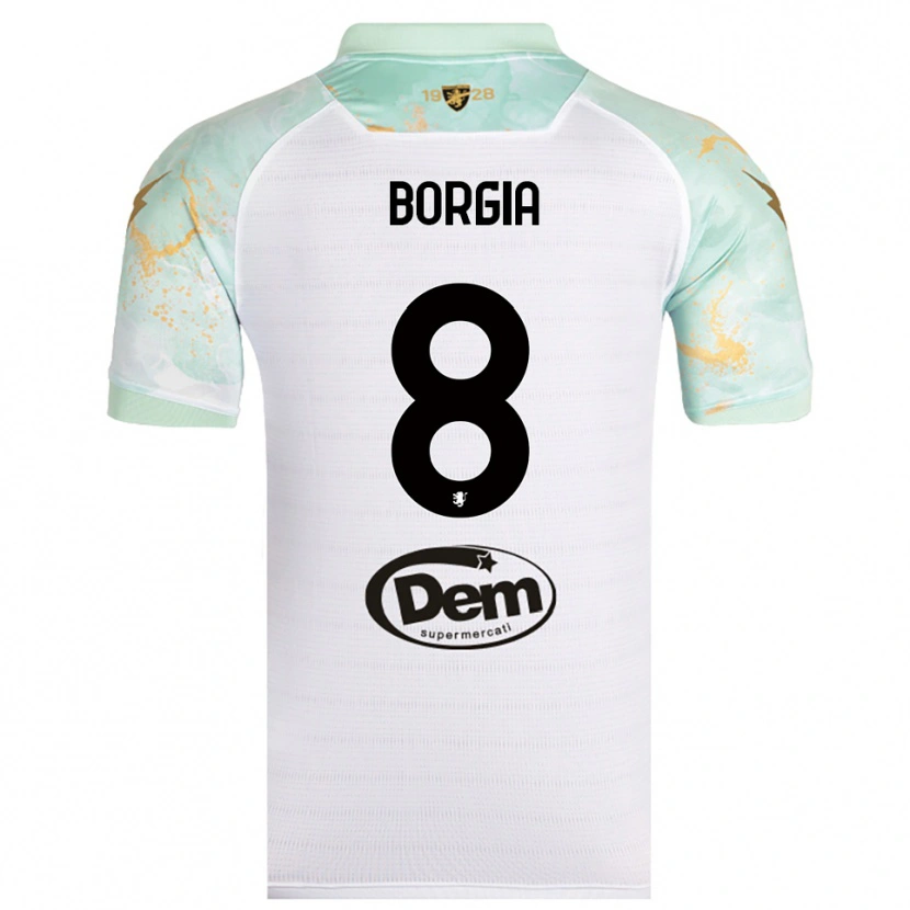 Danxen Hombre Camiseta Ferdinando Borgia #8 Blanco Negro 2ª Equipación 2025/26 La Camisa México