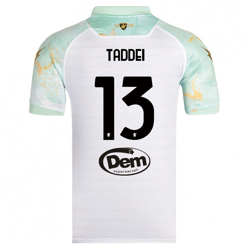 Danxen Hombre Camiseta Leonardo Taddei #13 Blanco Negro 2ª Equipación 2025/26 La Camisa México