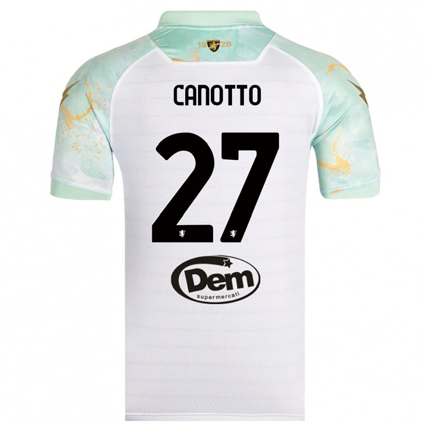 Danxen Hombre Camiseta Luigi Canotto #27 Blanco Negro 2ª Equipación 2025/26 La Camisa México