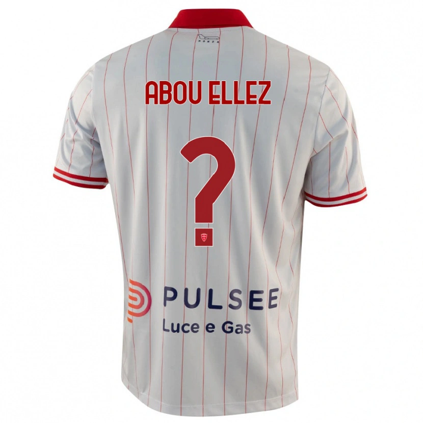 Danxen Hombre Camiseta Amir Abou Ellez #0 Blanco Rojo Azul 2ª Equipación 2025/26 La Camisa México